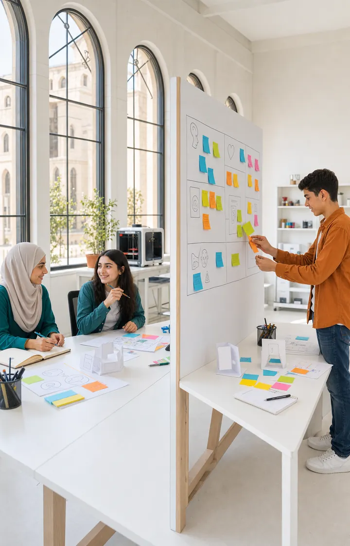 يافعون سوريون خلال اليوم الثالث من برنامج جيل الابتكار